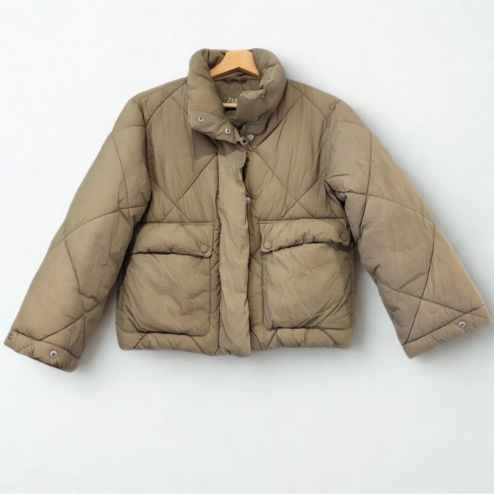 🤎 Zara Kids Quilted Puffer Jacket – Size 11/12